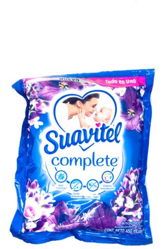 Imagen de SUAVIZANTE SUAVITEL COMPLETE PARA ROPA ANOCHECER BOLSA 450 ML