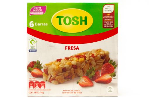 Imagen de BARRA DE CEREAL TOSH CON TROZOS DE FRESA 6 UND  138 g 