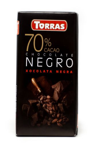 Imagen de CHOCOLATE TORRAS NEGRO 70% CACAO SIN AZÚCAR 80 G