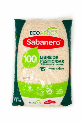 Imagen de ARROZ SABANERO ECOARROZ 100% LIBRE DE PESTICIDAS 95% GRANO ENTERO 1800 G