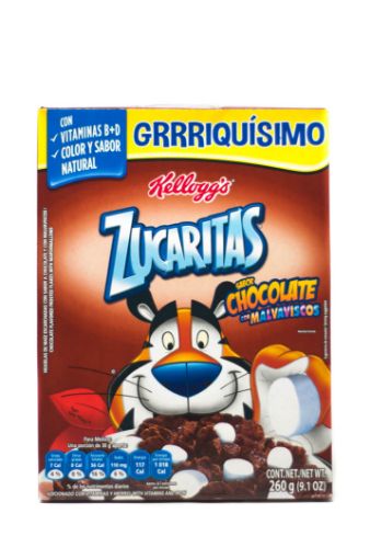 Imagen de CEREAL KELLOGS ZUCARITAS SABOR CHOCOLATE CON MALVADISCOS CAJA 260 G