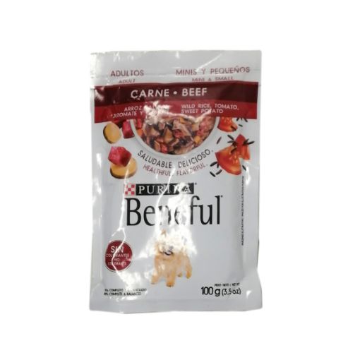 Imagen de ALIMENTO PURINA BENEFUL PARA PERRO ADULTO CARNE & ARROZ 100 g 