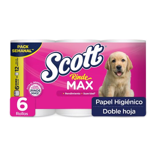 Imagen de PAPEL HIGIENICO SCOTT RINDEMAX DOBLE HOJA 6 UND 