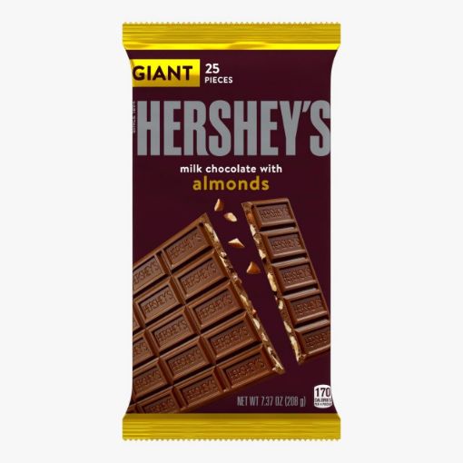 Imagen de CHOCOLATE HERSHEYS GIGANTE CON ALMENDRAS 208 g 