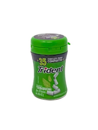 Imagen de GOMA DE MASCAR TRIDENT  HIERBABUENA FRASCO 35 UND 45.5 G