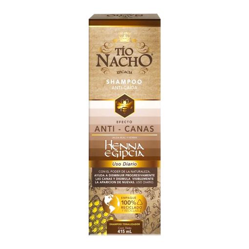 Imagen de SHAMPOO TIO NACHO ANTI CANAS HENNA EGIPCIA 415 ML