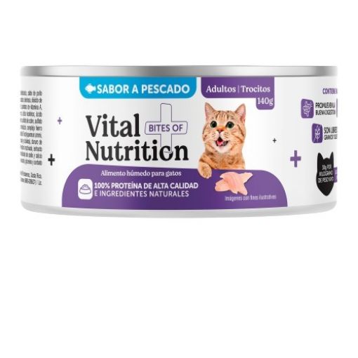 Imagen de ALIMENTO HÚMEDO VITAL NUTRITION PESCADO PARA GATO ADULTO LATA 140.00 G