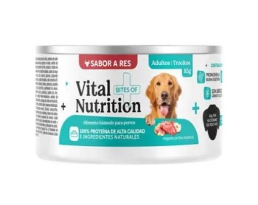 Imagen de ALIMENTO HÚMEDO VITAL NUTRITION RES PARA PERRO ADULTO LATA 85.00 G