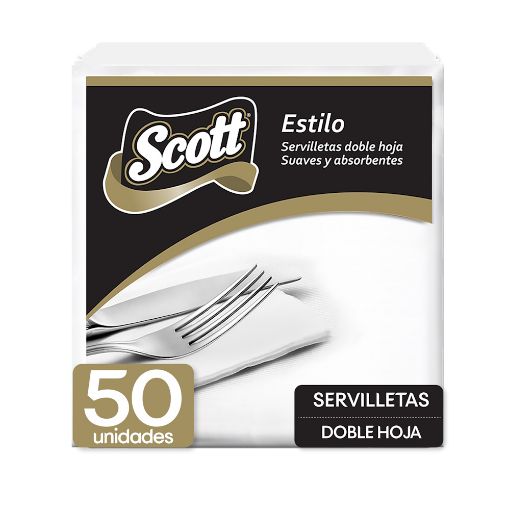 Imagen de SERVILLETA SCOTT ESTILO DOBLE HOJA 50 UND 