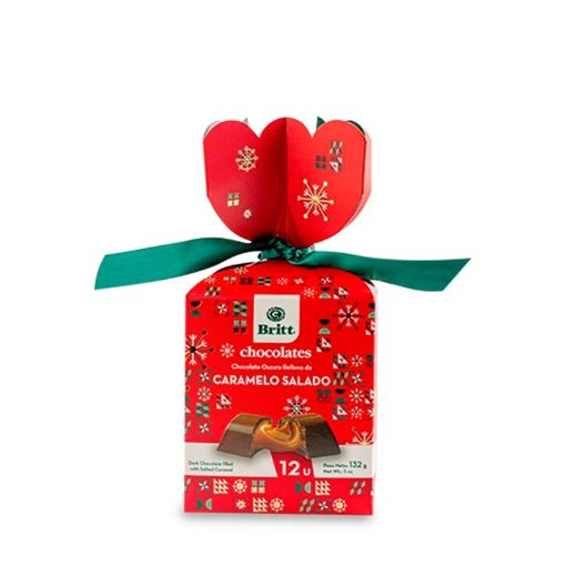 Imagen de CHOCOLATE BRITT OSCURO RELLENO DE CARAMELO SALADO CAJA 12 UND 132.00 G