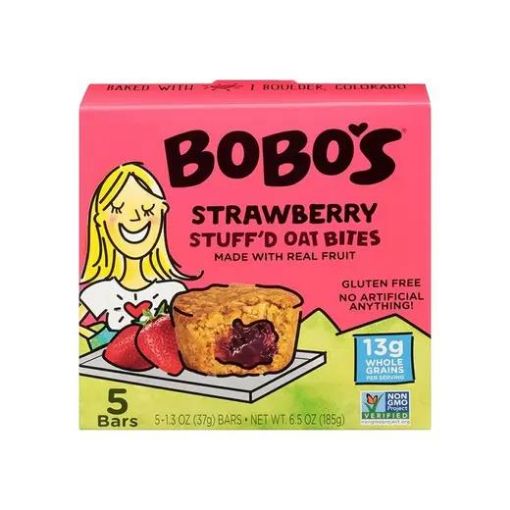 Imagen de MUFFIN BOBO'S MINIS DE AVENA RELLENOS DE FRESA 5 UND 185 G