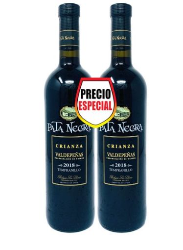 Imagen de OFERTA VINO TINTO PATA NEGRA VALDEPEÑAS CRIANZA 2DO MITAD DE PRECIO 1500 ML