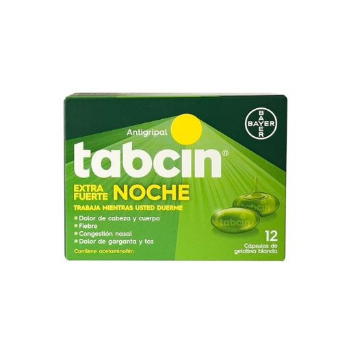 Imagen de ANTIGRIPAL BAYER TABCIN EXTRA FUERTE NOCHE POWER GEL 12 UND 