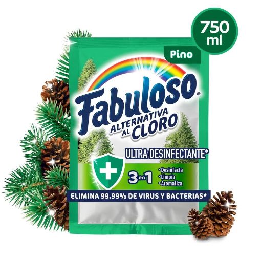 Imagen de DESINFECTANTE FABULOSO 3 EN 1 AROMA PINO 750 ML