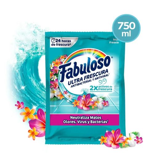 Imagen de DESINFECTANTE FABULOSO ULTRA FRESCURA AROMA MAR FRESCO 750.00 ML