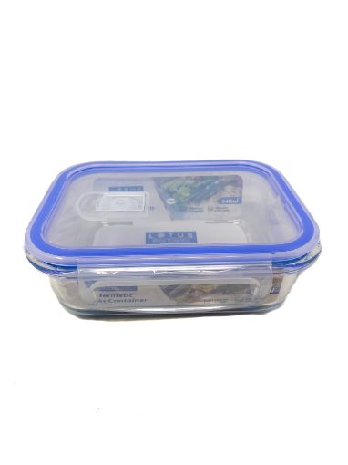 Imagen de RECIPIENTE LOTUS PARA ALIMENTOS DE VIDRIO RECTANGULAR 640 ML #LHC-7582 1 UND