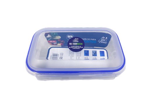 Imagen de RECIPIENTE BIG HOME PARA ALIMENTOS DE PLÁSTICO RECTANGULAR 580 ML #BG-521-102 1 UND