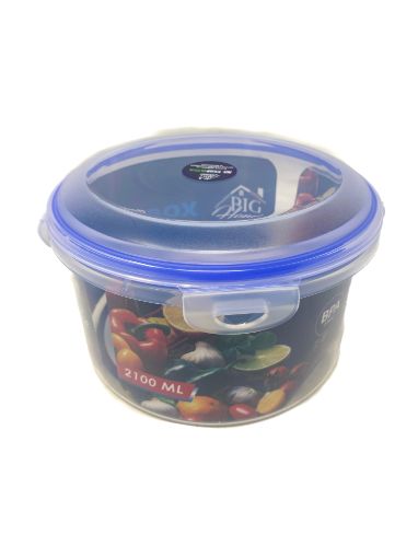 Imagen de RECIPIENTE BIG HOME PARA ALIMENTOS DE PLÁSTICO REDONDO 2100 ML # BG-521-113 1 UND
