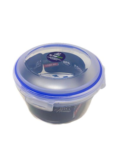 Imagen de RECIPIENTE BIG HOME PARA ALIMENTOS DE PLÁSTICO REDONDO 1100 ML #BG-52-112 1 UND