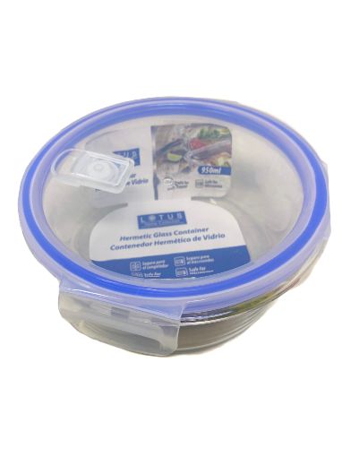 Imagen de RECIPIENTE LOTUS PARA ALIMENTOS DE VIDRIO REDONDO 950 ML #LCH-757 1 UND