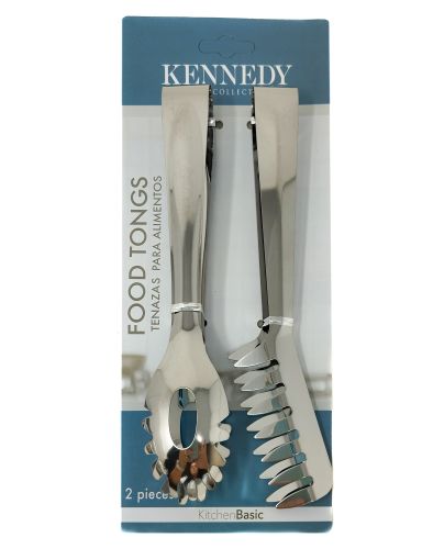 Imagen de SET DE PINZAS KENNEDY HOME DE METAL PARA ALIMENTOS 2 UND