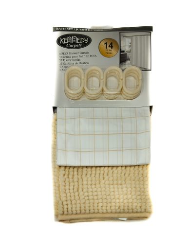 Imagen de SET DE BAÑO KENNEDY CARPETS CREMA 14 PIEZAS 1 UND