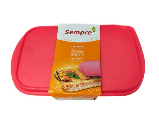 Imagen de REFRACTARIO SEMPRE DE VIDRIO CON TAPA PLÁSTICA 4000 ML #68220201097351 1 UND