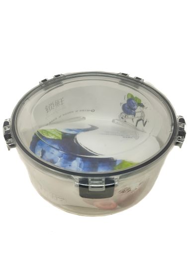 Imagen de RECIPIENTE GLASS FRESH PARA ALIMENTOS DE PLÁSTICO REDONDO 2350 ML #8769 1 UND