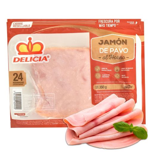 Imagen de JAMON DELICIA DE PECHUGA DE PAVO AL HORNO 350.00 G