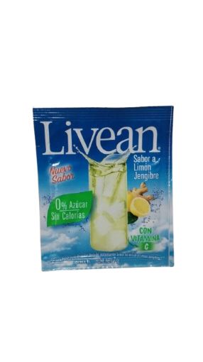 Imagen de BEBIDA LIVEAN EN POLVO 0 AZÚCAR SABOR LIMÓN JENGIBRE 7.00 G