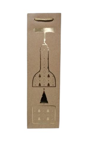 Imagen de BOLSA REGALO PARECA WOOD PARA BOTELLA 38 X 11 X 11 1.00 UND