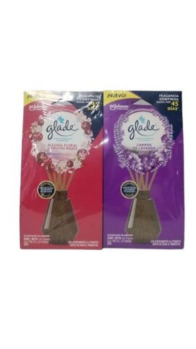 Imagen de OFERTA  GLADE 2 PACK VARITAS AROMATIZANTES FRUTOS ROJOS 100 ML + LAVANDA 100 ML 
