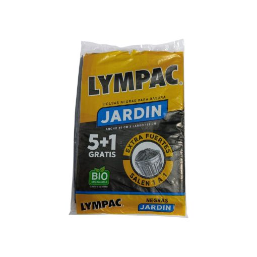 Imagen de BOLSA  LYMPAC PARA JARDIN NEGRA BIODEGRADABLE 5+1 UND 