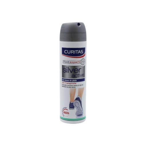 Imagen de DESODORANTE PARA PIES CURITAS SILVER ACTIVE EN AEROSOL 150.00 ML