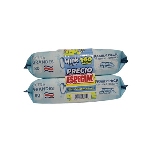 Imagen de OFERTA TOALLITAS HÚMEDAS WINK EXTRA GRANDES PRECIO ESPECIAL 2 X 80 UND 