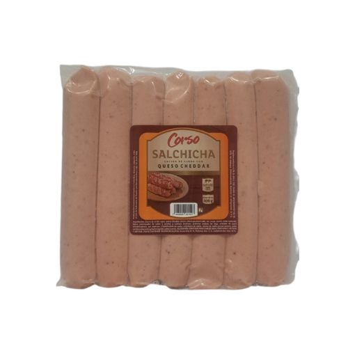 Imagen de SALCHICHA  CORSO QUESO CHEDDAR 500.00 G