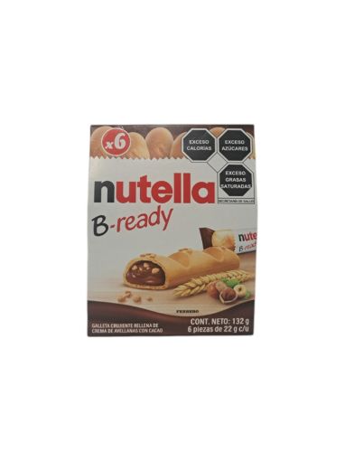 Imagen de GALLETA NUTELLA  B-READY RELLENA DE CREMA DE AVELLANAS CON CACAO 6 UND X 132.00 G