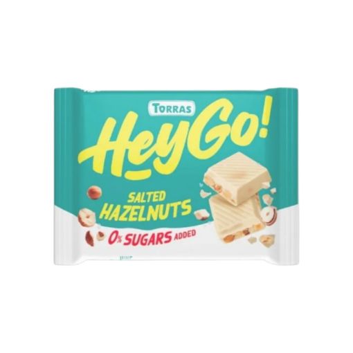Imagen de CHOCOLATE TORRAS HEYGO! BLANCO CON AVELLANAS Y SAL SIN AZÚCAR 60.00 G