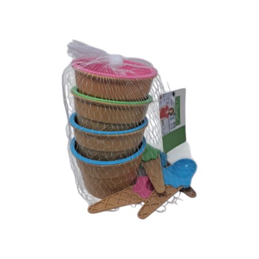 Imagen de SET DE TAZAS PLÁSTICAS FINECASA PARA HELADOS  CON CUCHARA 8 PZS #100-7373 1 UND